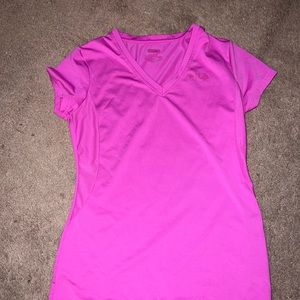 XS, bright pink, athletic wear Fila shirt.